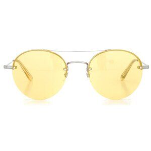 Garrett Leight Yellow Lens Sunglasses Beaumont Sun BS-CH Round